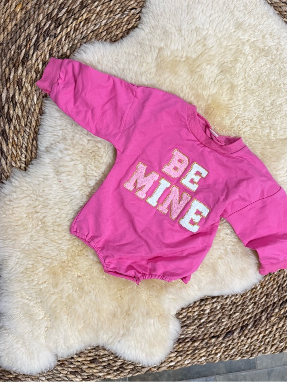 Pink "Be Mine" Toddler Romper